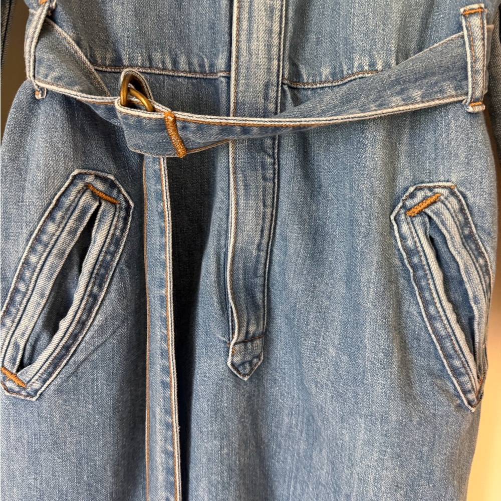 Madewell x DaniK Denim Zip Front Belted Dress size 10 - Picture 4 of 6
